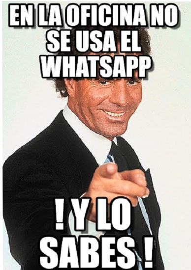 meme uso whatsapp en la oficina